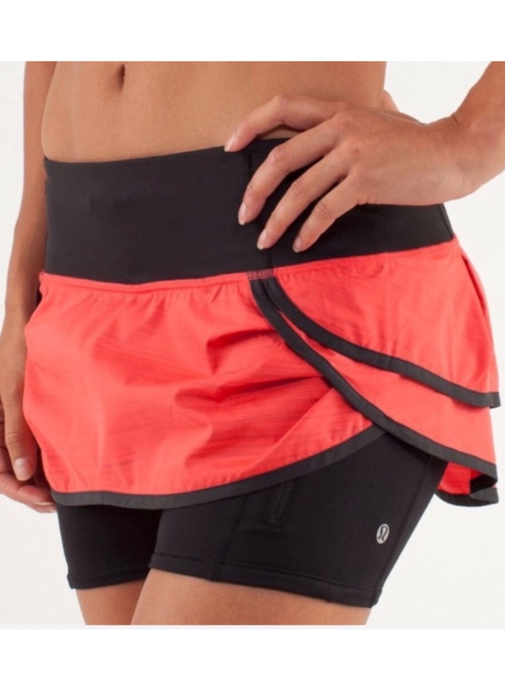 Lululemon Speed Squad Red/ black skort skirt size 6